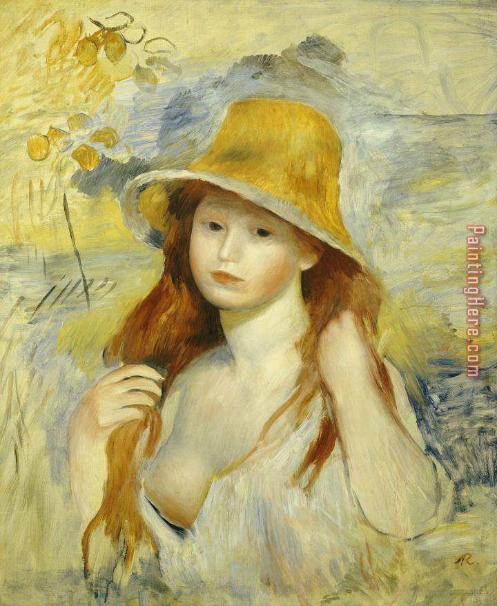 Pierre Auguste Renoir Young Girl with a Straw Hat